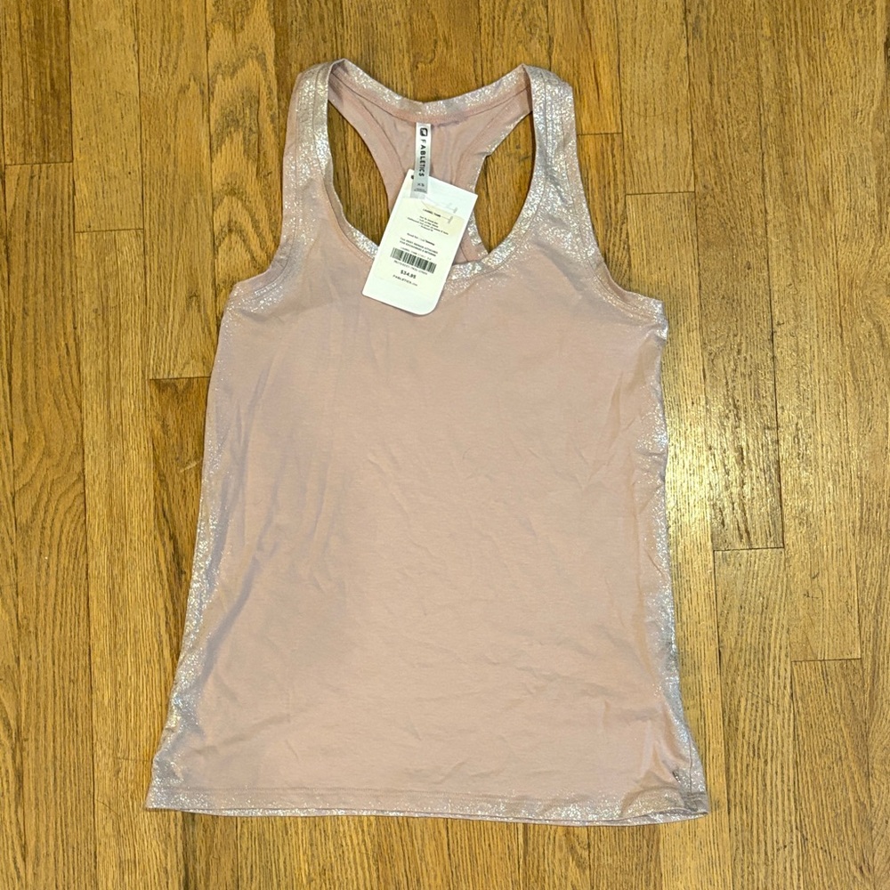 Fabletics Light Pink and Silver Tank Top